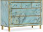 Aqua Blue & Gold 5 Drawer Chest