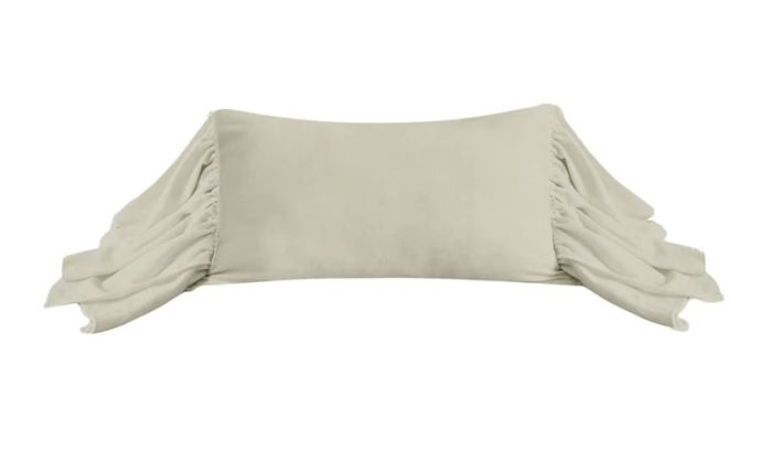 Tan Ruffled Lumbar Pillow