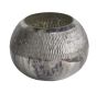 Round Silver Glass Candleholder
