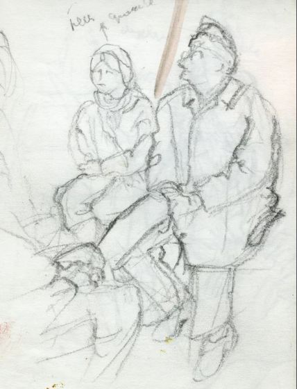 People on Train Sketch