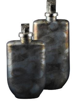 Small Dark Finish Glass Bottle