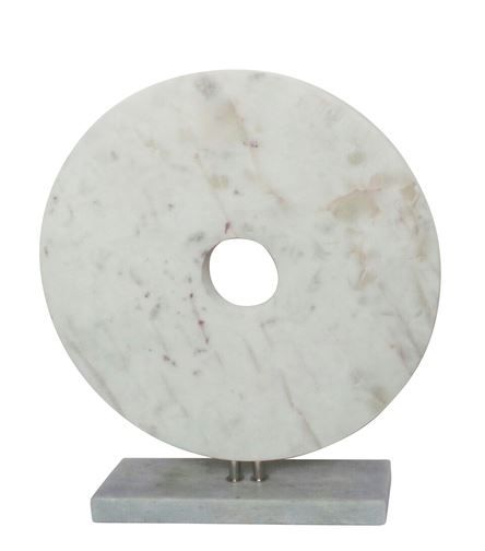 White Marble Disk on Base