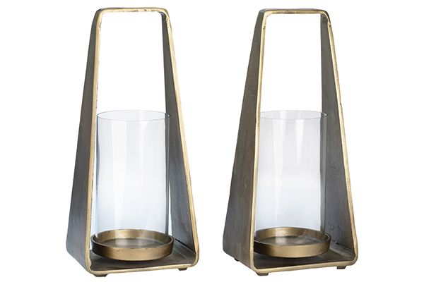 Brass Aluminum & Glass Lantern