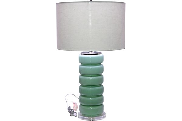 Turquoise Glass Lamp