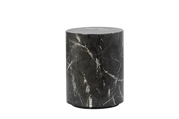 Black Faux Marble Side Table