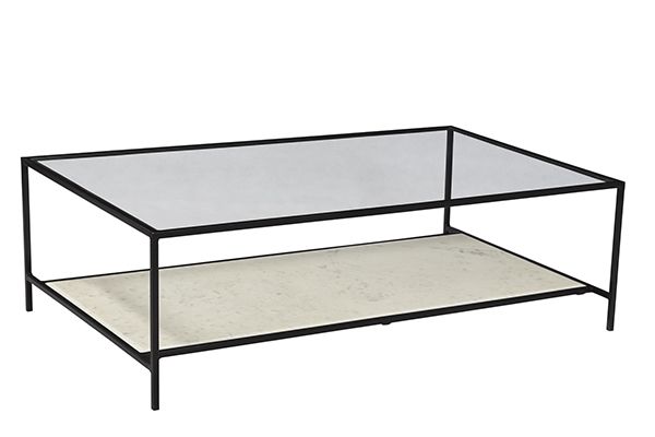 Iron/Glass/Marble Coffee Table