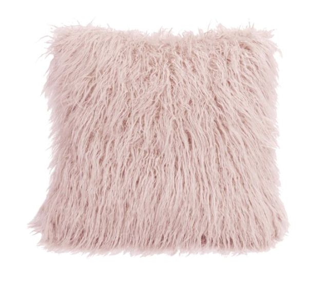 Blush Mongolian Fur Pillow
