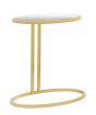 Brass Mirror Top Accent Table