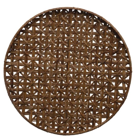 Round Rattan Tray