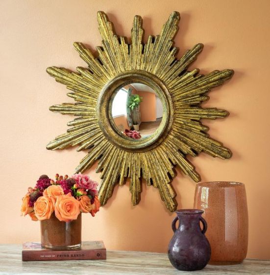Decorative Gold Sunburst Mirror