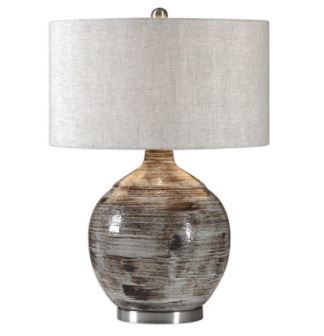 Distressed Blue-Gray Glaze Lamp