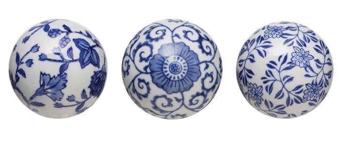 Blue & White Ceramic Orb