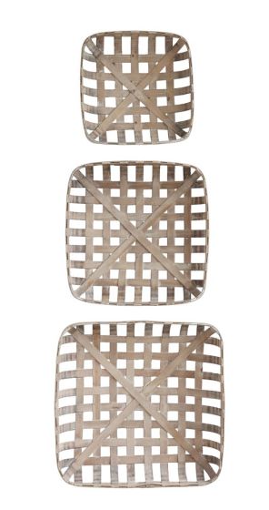 20.5"Square Wood Basket