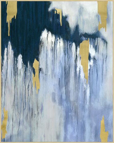 Indigo and Gold Leaf Abstract 2