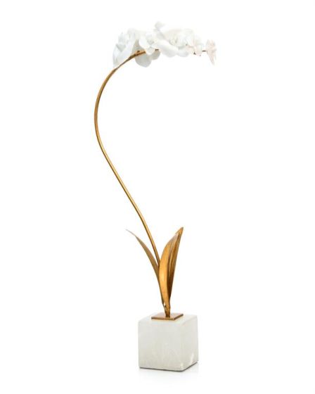 Gold & White Porcelain Orchid