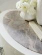 Oval White Stone Top Nightstand