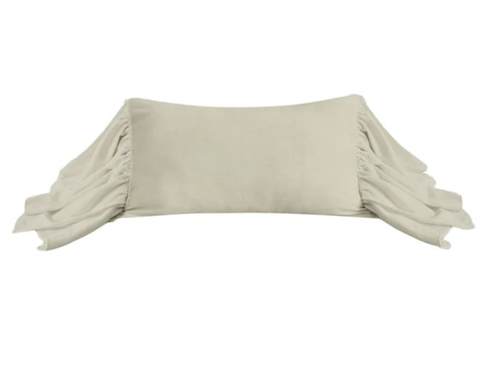 Light Tan Long Ruffled Pillow