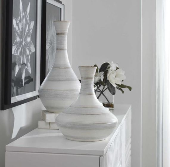 Large Ivory & Blue Vase
