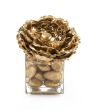 Gold Dipped Peony in Glass Jar