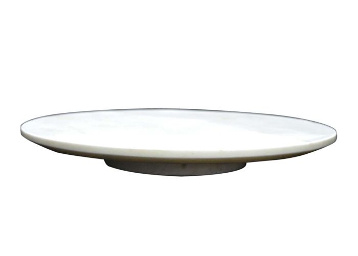 15" White Marble Lazy Susan