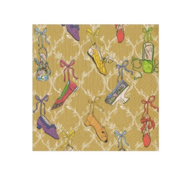 History of Shoe Cocktail Napkin