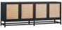 Rattan & Black Sideboard