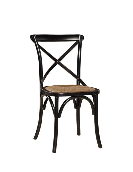 Black Rattan Seat Dining Chair