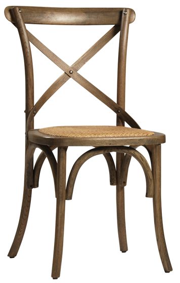 Weathered Oak "X" Back Diner