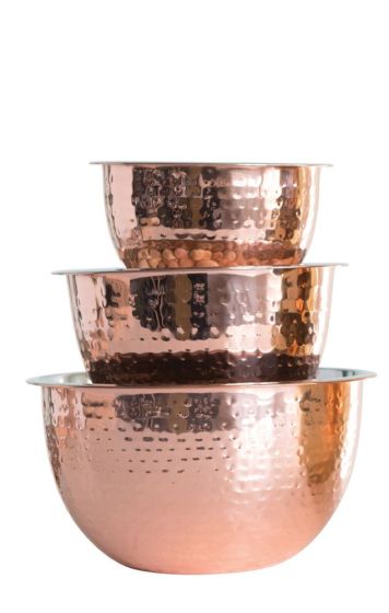 Copper Finished Mixing Bowls