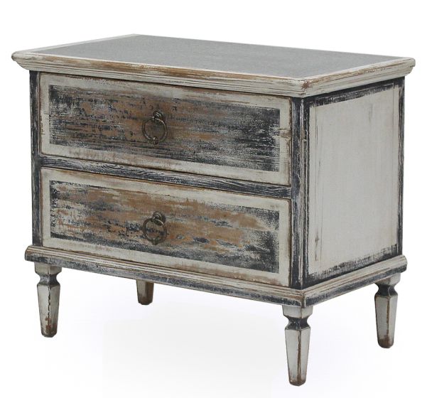 Two Drawer Zinc Top Chest