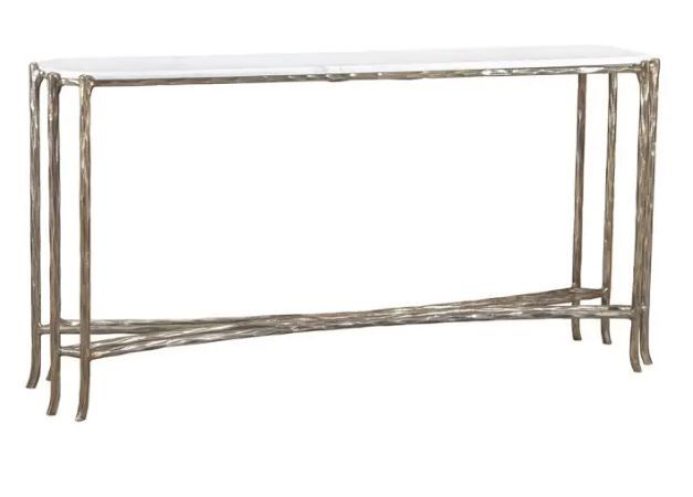 Faux Bois Metal Console Table