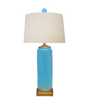 Turquoise Porcelain Square Lamp