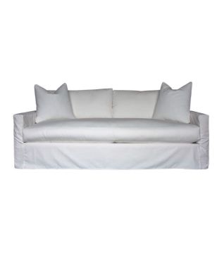 White Slipcovered King Sofa