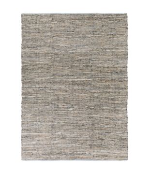 6'x9' Blue Jute & Leather Rug
