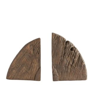SET/2 Wood Wheel Cog Bookends