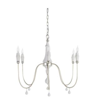 Small Silver Wooden Chandelier