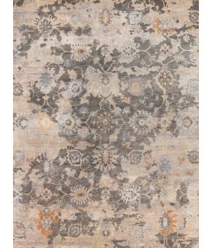 Grey Multicolored Floral Rug