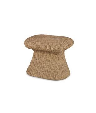 Woven Water Hyacinth Ottoman