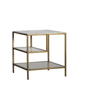 White Marble Top End Table