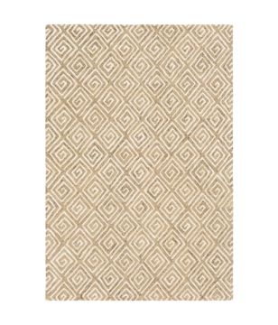White & Beige Patterned Rug
