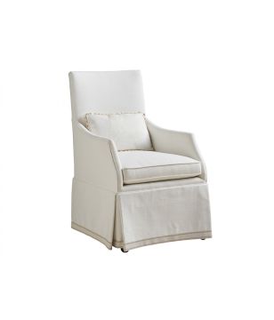 Upholstered Skirted Arm Chair