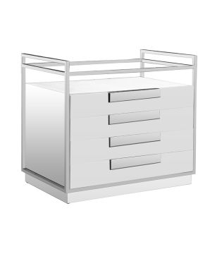 Polished Nickel & Mirror Chest