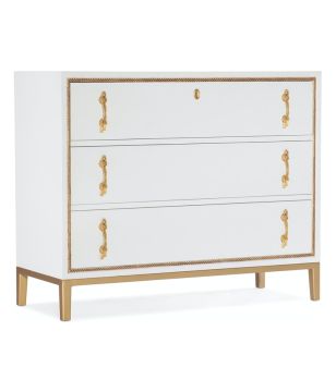 Gold Rope Trim 3 Drawer Chest