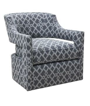 Indigo Patterned Swivel Chair