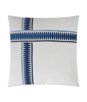 Blue Crossed Applique Pillow