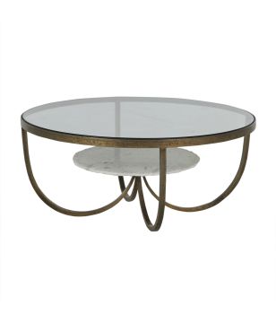 Brass&White Marble Coffee Table