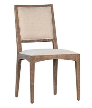 Linen Square Back Dining Chair