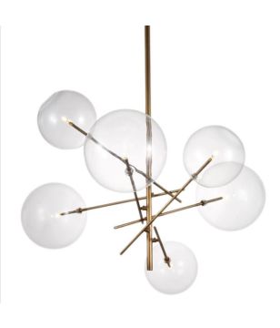 Glass Bulb Brass Pendant Light
