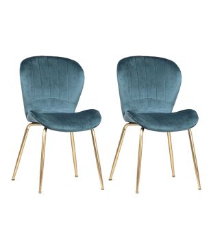 Gold and Blue Velvet Chair