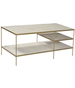 Brass & White Coffee Table